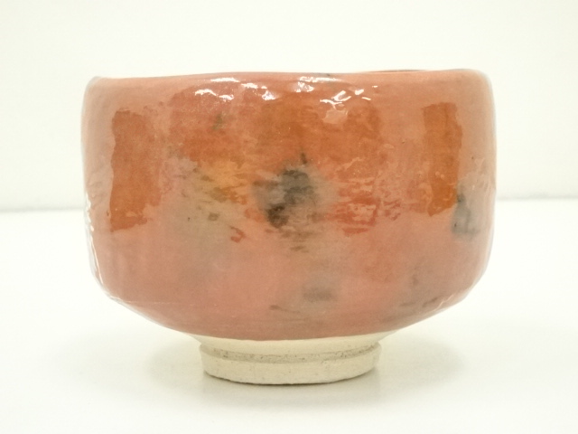 茶碗■古い赤楽茶碗 京焼き 合せ箱 直し有り お茶道具 古美術 時代物 骨董品■ 茶碗□古い赤楽茶碗 京焼き 合せ箱 直し有り お茶道具 古美術